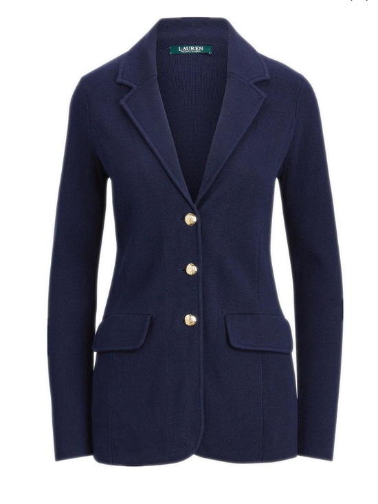Lauren Ralph Lauren Jackets & Blazers - NEW Lauren Ralph Lauren Sweater Knit Blazer Navy, Size M